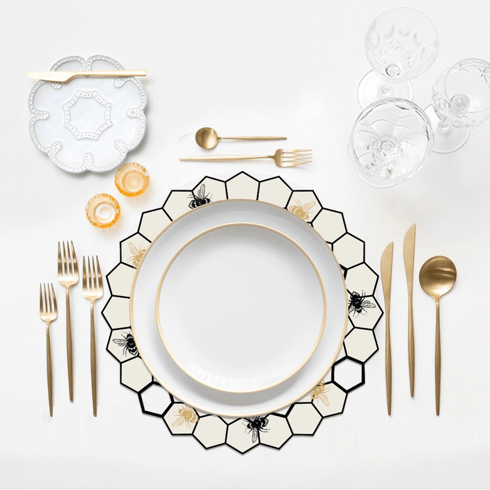 Sobre Meza - Bee Hive Spill-Proof Placemats - Set of 6 - ModernTribe
