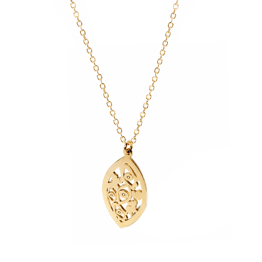 Mia Evil Eye Necklace by Miriam Merenfeld - (Gold-Plated or Sterling Silver)