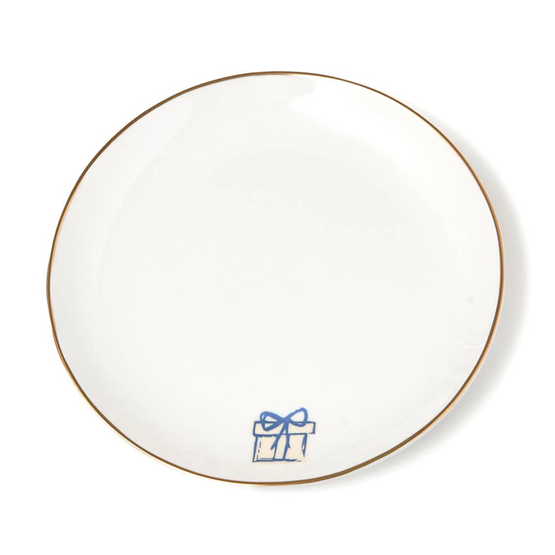 Godinger Dining Plates Gold Rim Hanukkah Appetizer Plates - Set of 4
