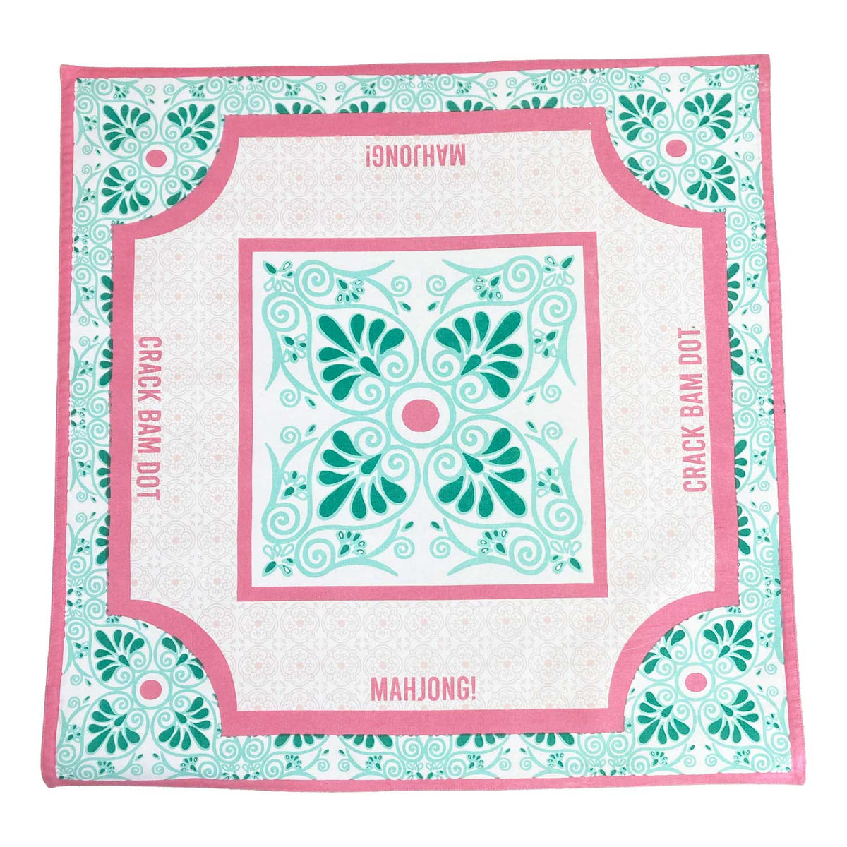 8 Oak Lane - Green and Pink Tile Mahjong Mat - ModernTribe