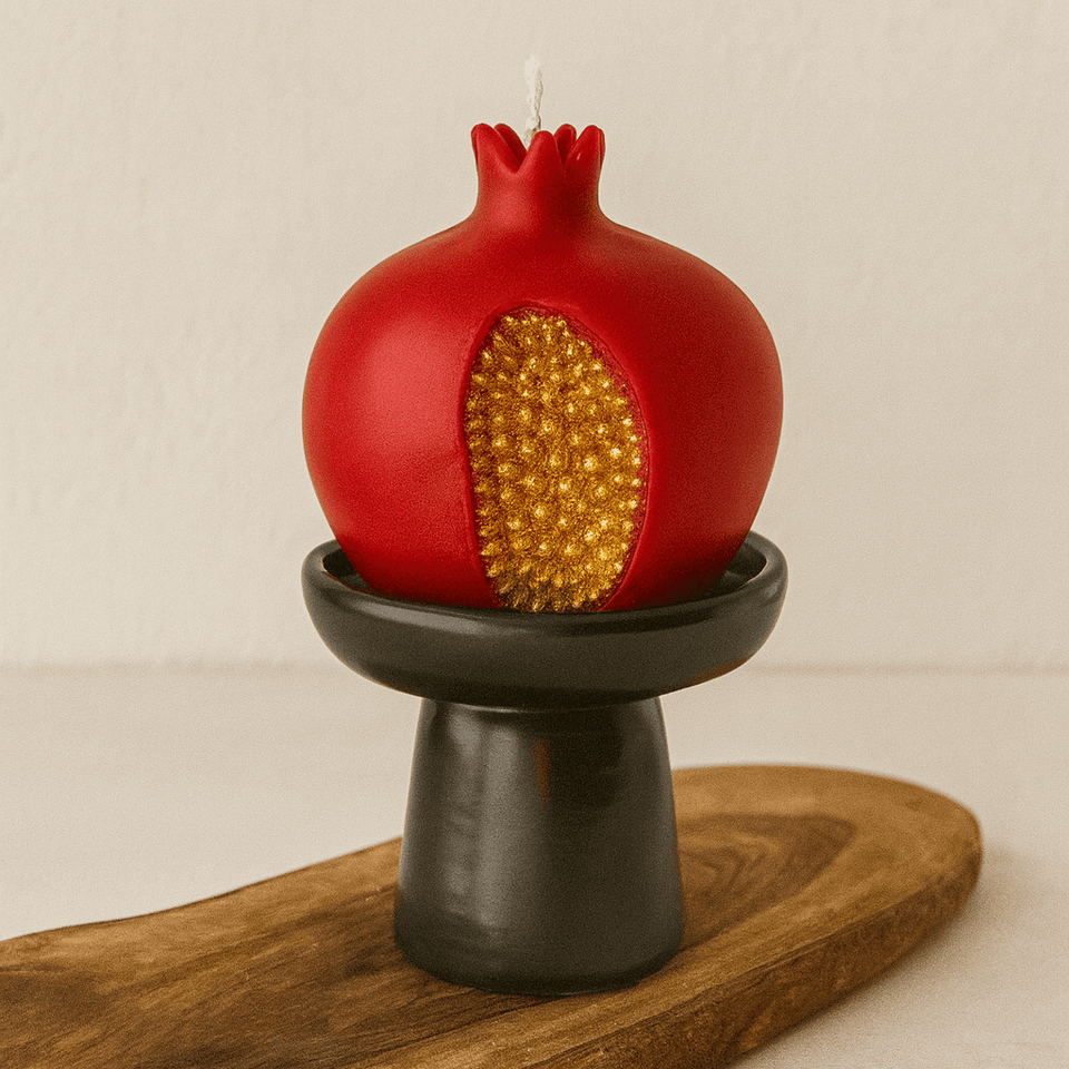 Aroma Therapy Candle - Handmade Gold Seeds Pomegranate Candle - Burgundy or Red - ModernTribe
