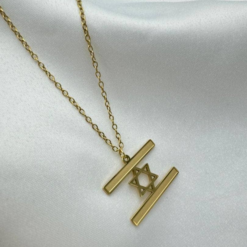 Koch La Ni Jewelry - Gold - Plated Israel Flag Necklace - ModernTribe