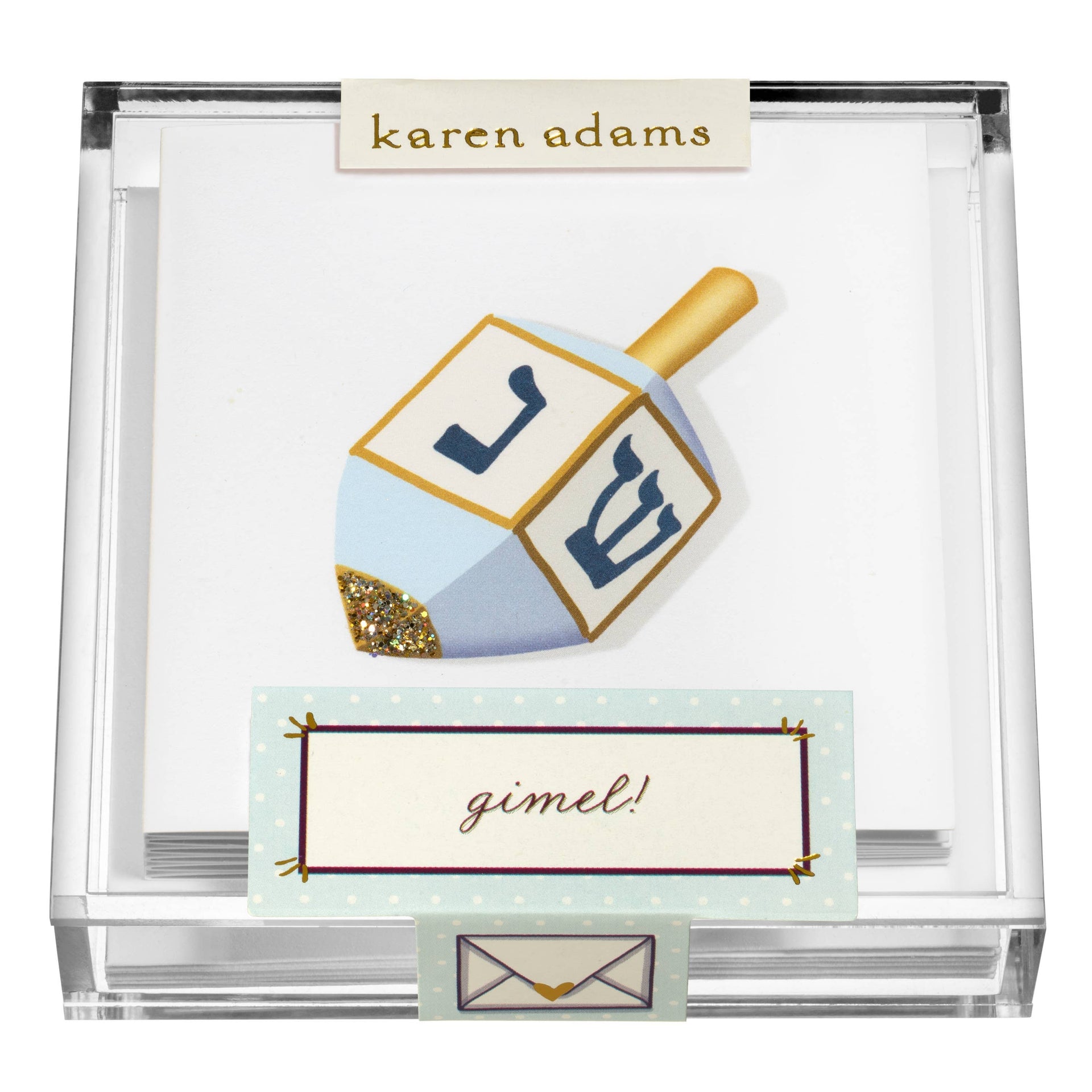 Karen Adams Designs Cards Glitter Dreidel Gift Cards, Box of 6