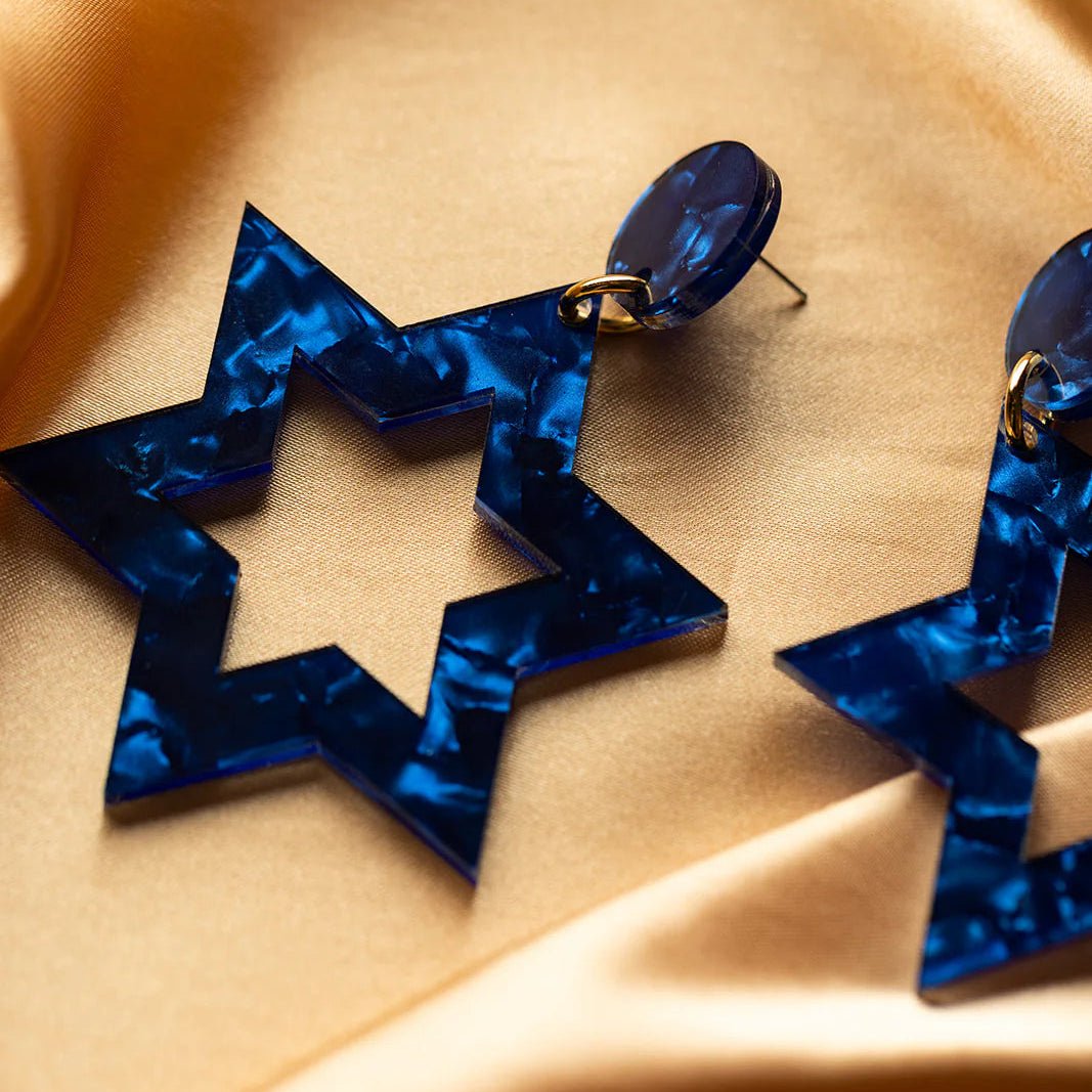 Ariel Tidhar - Ester Magen Statement Earrings - Blue - ModernTribe