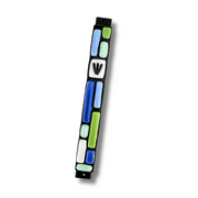Shevi B Glass Creations - Renewal Mondrian Glass Mezuzah - ModernTribe