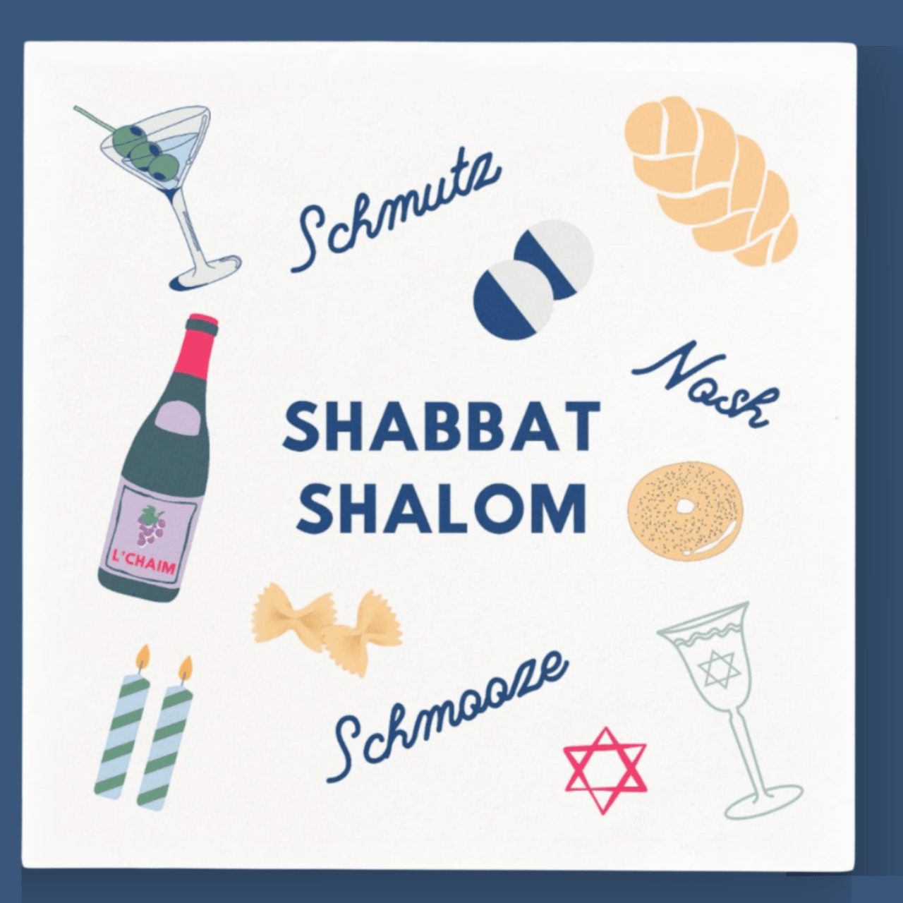 The Nosh Table - Shabbat Shalom Disposable Dinner Napkins - Set of 20 - ModernTribe