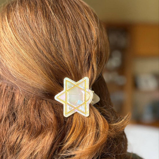 Star of David Hair Claw - Cream