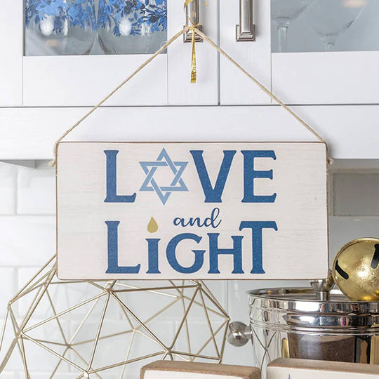 Love and Light Twine Hanging Sign