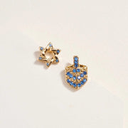 Designature New York - Star of David and Dreidel Stone Earring Set - Silver or Gold - ModernTribe