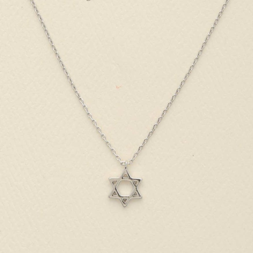 Joia Accessories - 14k White Gold - Dipped Star of David Necklace - ModernTribe