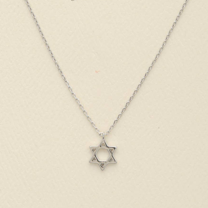 JOIA ACCESSORIES Necklaces 18k White Gold-Dipped Star of David Necklace