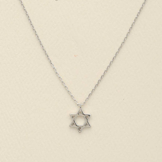 14k White Gold-Dipped Star of David Necklace