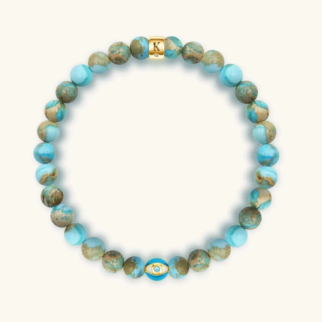 Bracelet Unique En Pierre Turquoise - Pièce Unique - Neuf Sans Emballage