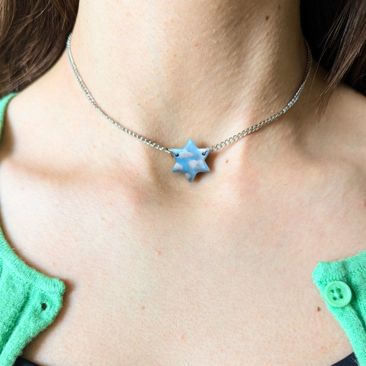 Edie's Art Shop - Shamayim Sky Star of David Necklace - ModernTribe