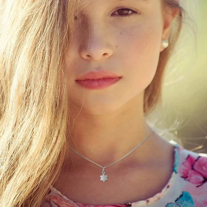 Alef Bet Necklaces Sterling Silver Petite Sterling Silver Star of David Necklace
