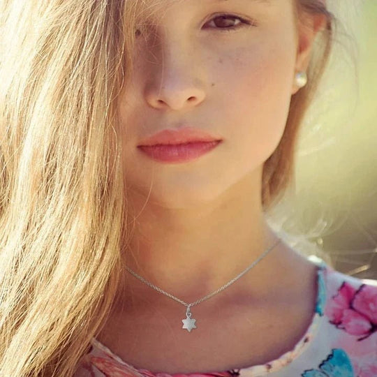 Petite Sterling Silver Star of David Necklace