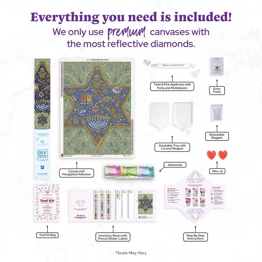 Diamond Art Club Crafts The Joy of Hanukkah Star DIY Diamond Painting Craft