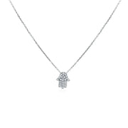 Alef Bet Necklaces Diamond Hamsa Necklace - Gold