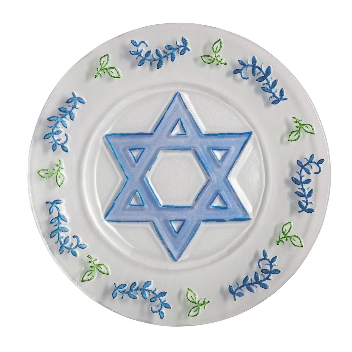 Mud Pie Serving Pieces Glass  Star of David Plate