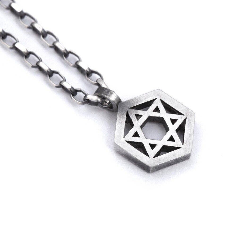 Koch La Ni Jewelry - Geometric Star of David Sterling Silver Necklace - ModernTribe