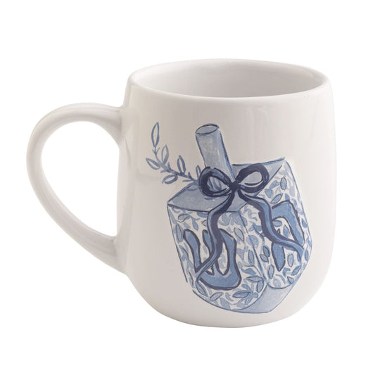 Cutesy Blue Dreidel Hanukkah Mug