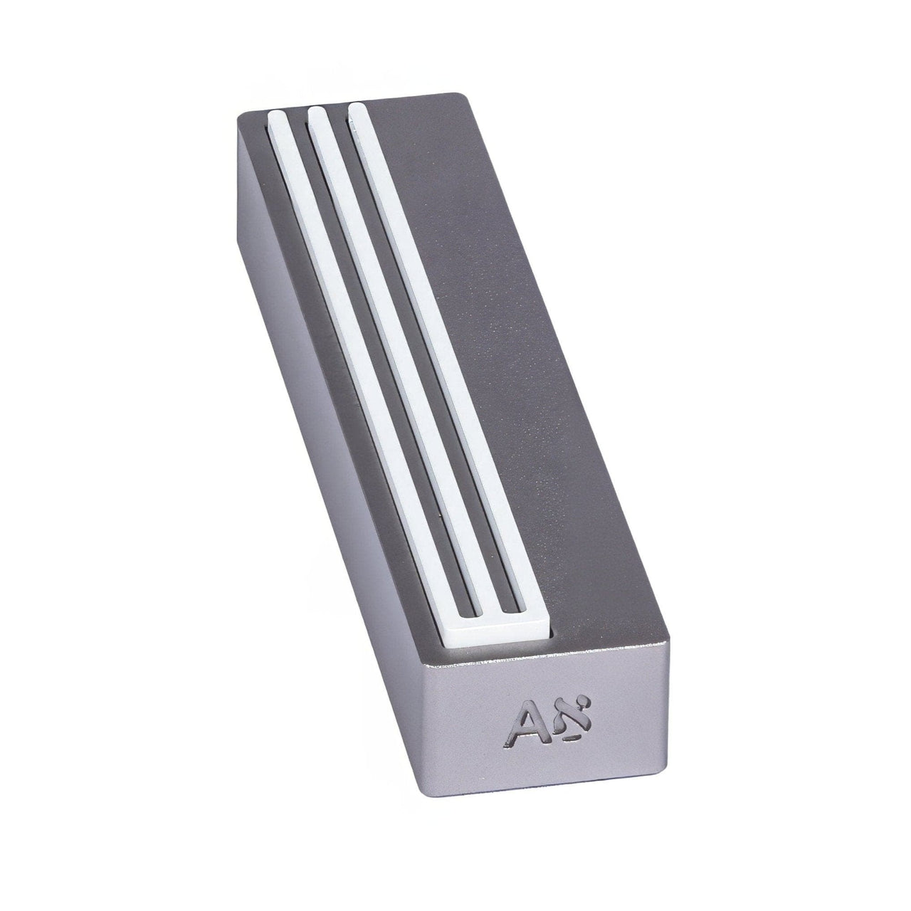 Israel Museum Mezuzahs Anodized Aluminum Mezuzah by Israel Museum - Gray and White