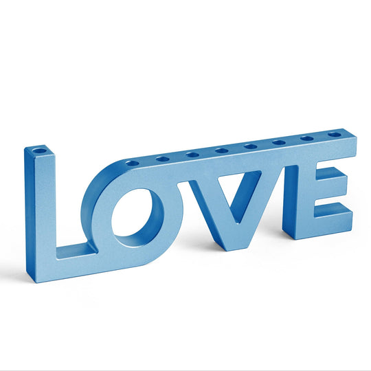 Arik Weiss LOVE Menorah by Israel Museum - Blue