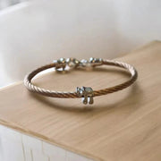 Alef Bet Bracelets Chai Diamond Stacking Cable Bracelets - Rose Gold, Gold, Silver or Black
