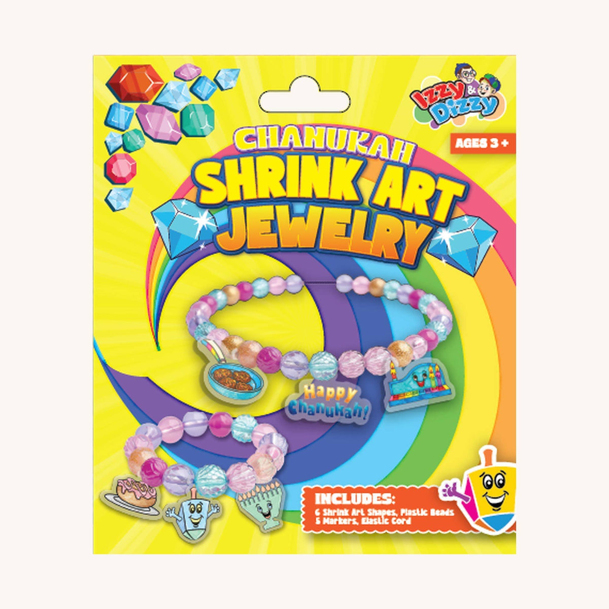 Ner Mitzvah Crafts Hanukkah Shrink Art Jewelry Kit