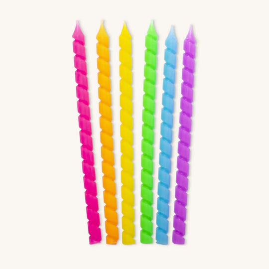 Rainbow Spiral Hanukkah Candles