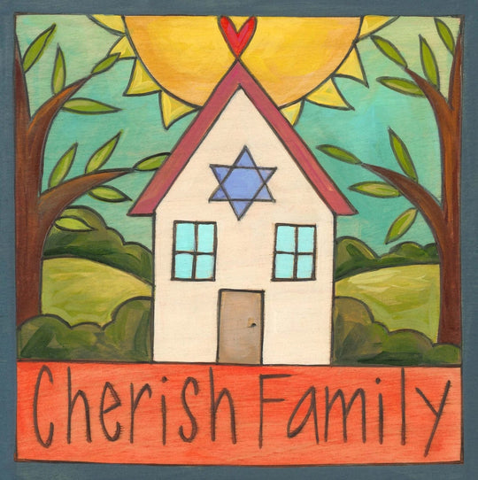 Cherish Family Jewish Home Wall Plaque