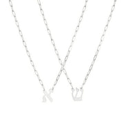 Miriam Merenfeld Jewelry Necklaces Sterling Silver / Yes Diamond Hebrew Small Initial Link Necklace - (Sterling Silver, Gold-Plated or Two-Tone)