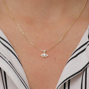 HOTCROWN - Diamond Evil Eye Necklace - 14k White, Rose or Yellow Gold - ModernTribe