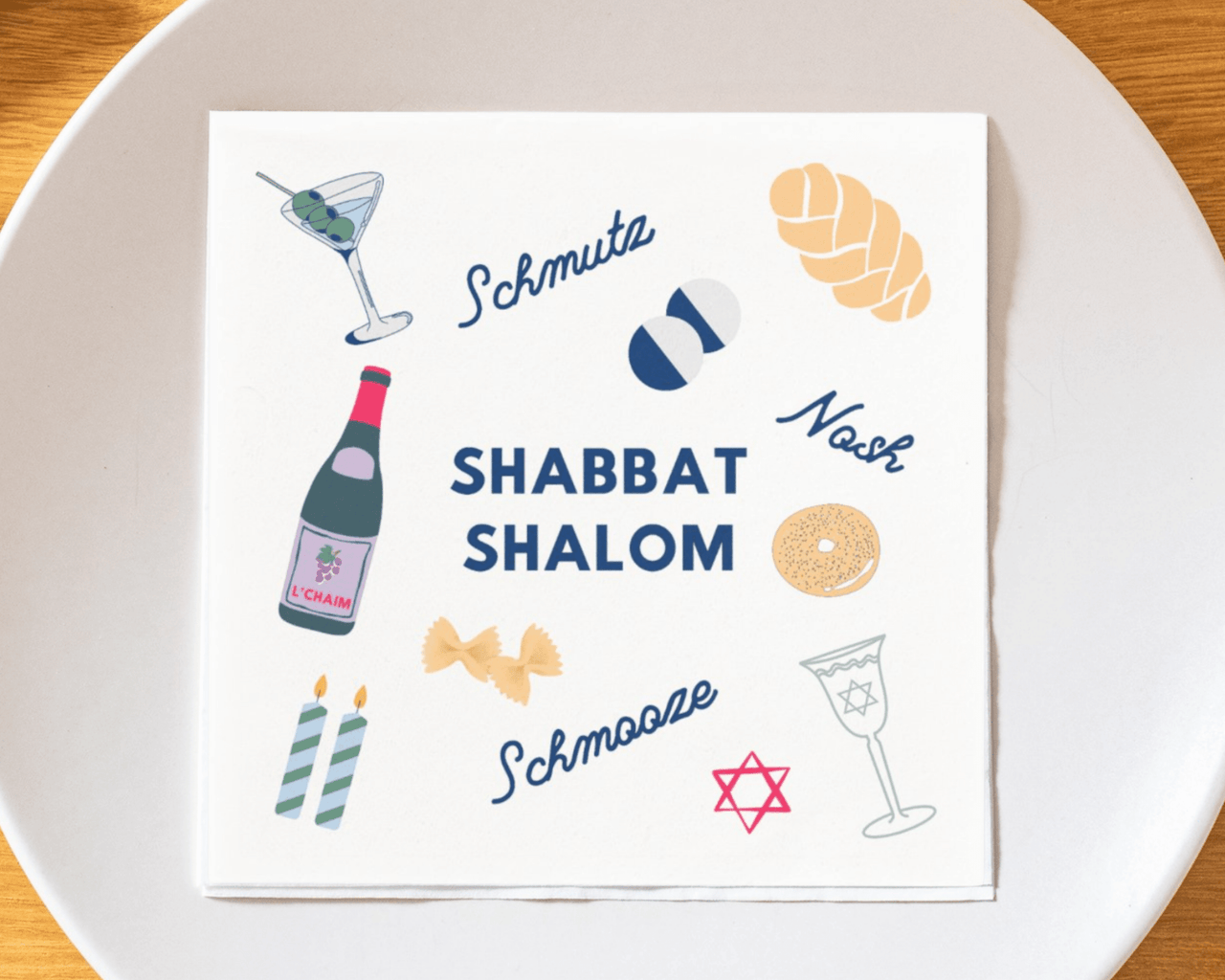 The Nosh Table - Shabbat Shalom Disposable Dinner Napkins - Set of 20 - ModernTribe