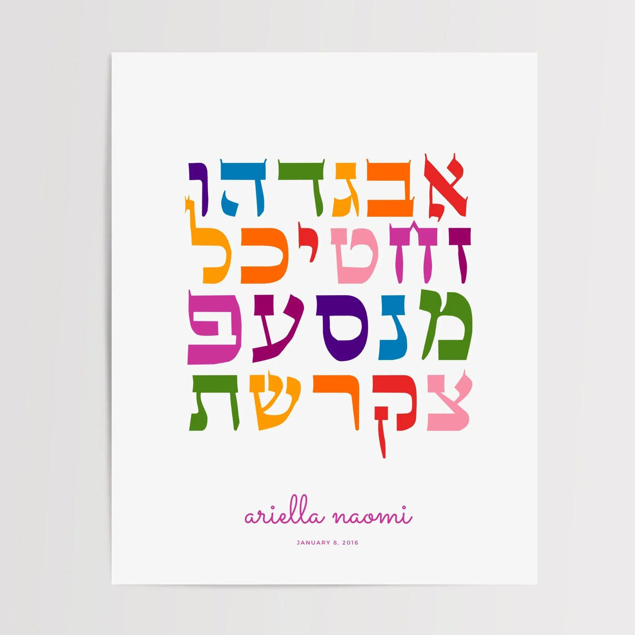 The Verse - Personalized Alef Bet Print - Colorful - ModernTribe