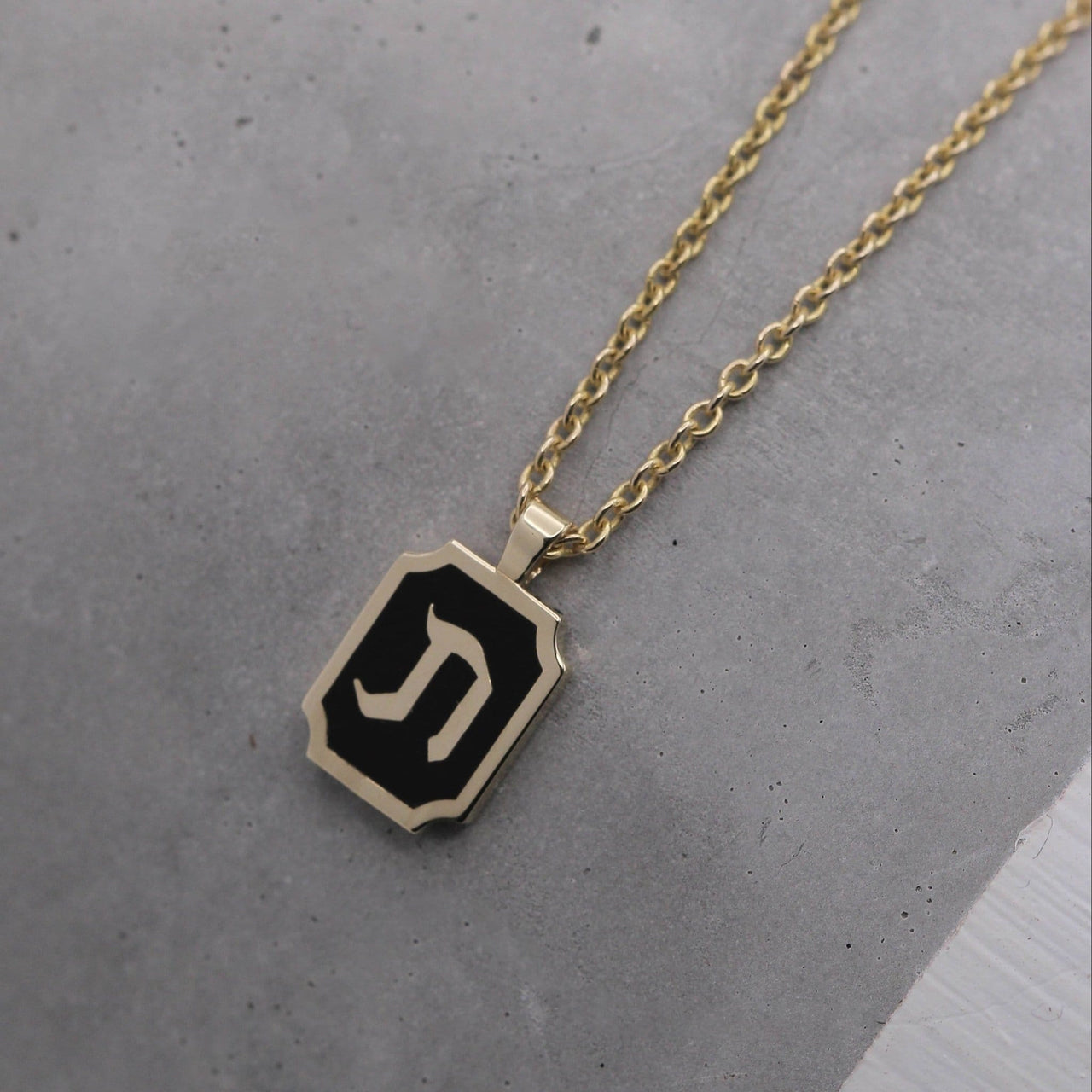 HOTCROWN - Personalized Enamel Letter Necklace - 14k Yellow Gold - ModernTribe