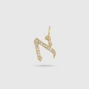 HOTCROWN - One or Two Letter Diamond Hebrew Initial Necklace - 14k Yellow, Rose or White Gold - ModernTribe