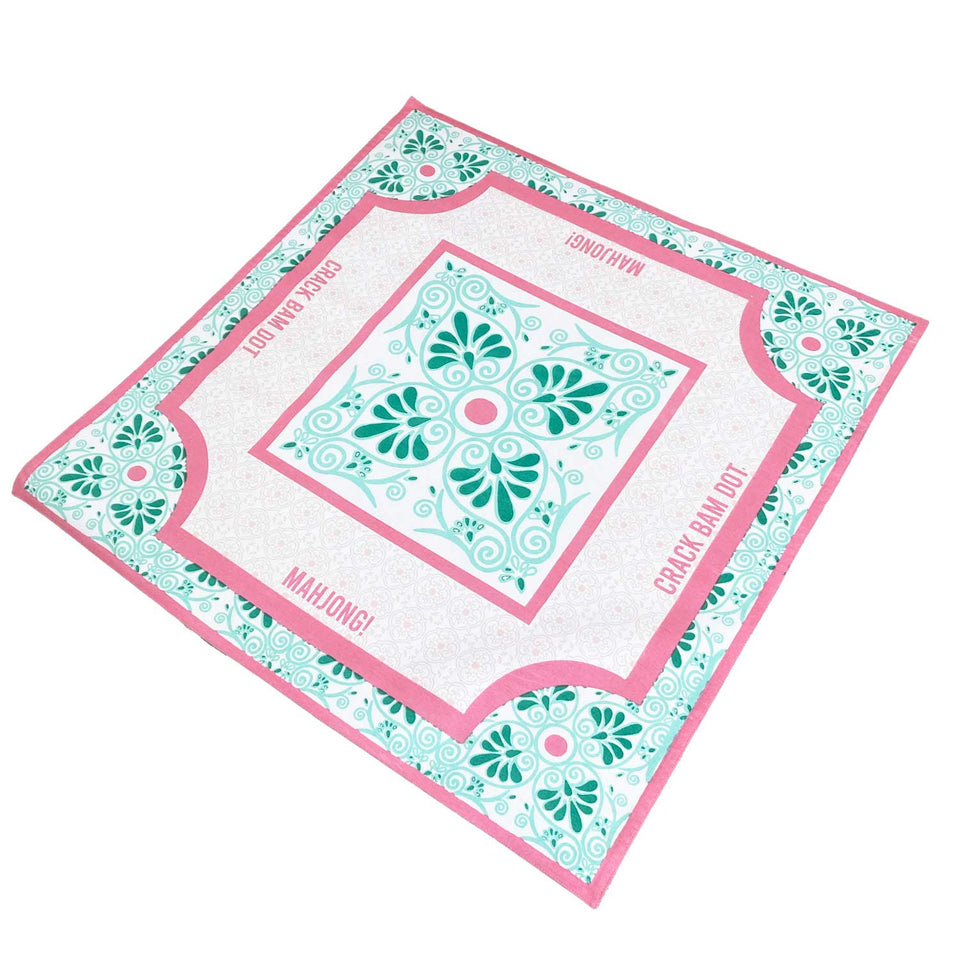 8 Oak Lane - Green and Pink Tile Mahjong Mat - ModernTribe
