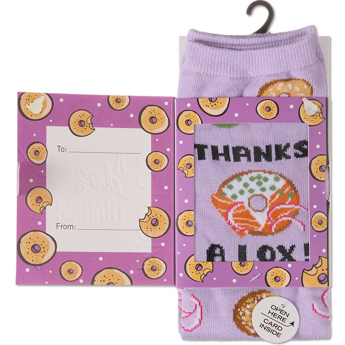 MeMoi Socks Thanks A Lox Greeting Card Socks