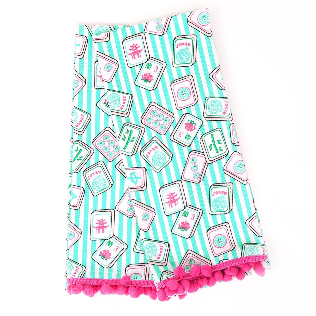8 Oak Lane - Mahjong Stripe Pom - Pom Kitchen Towel - Set of 2 - ModernTribe