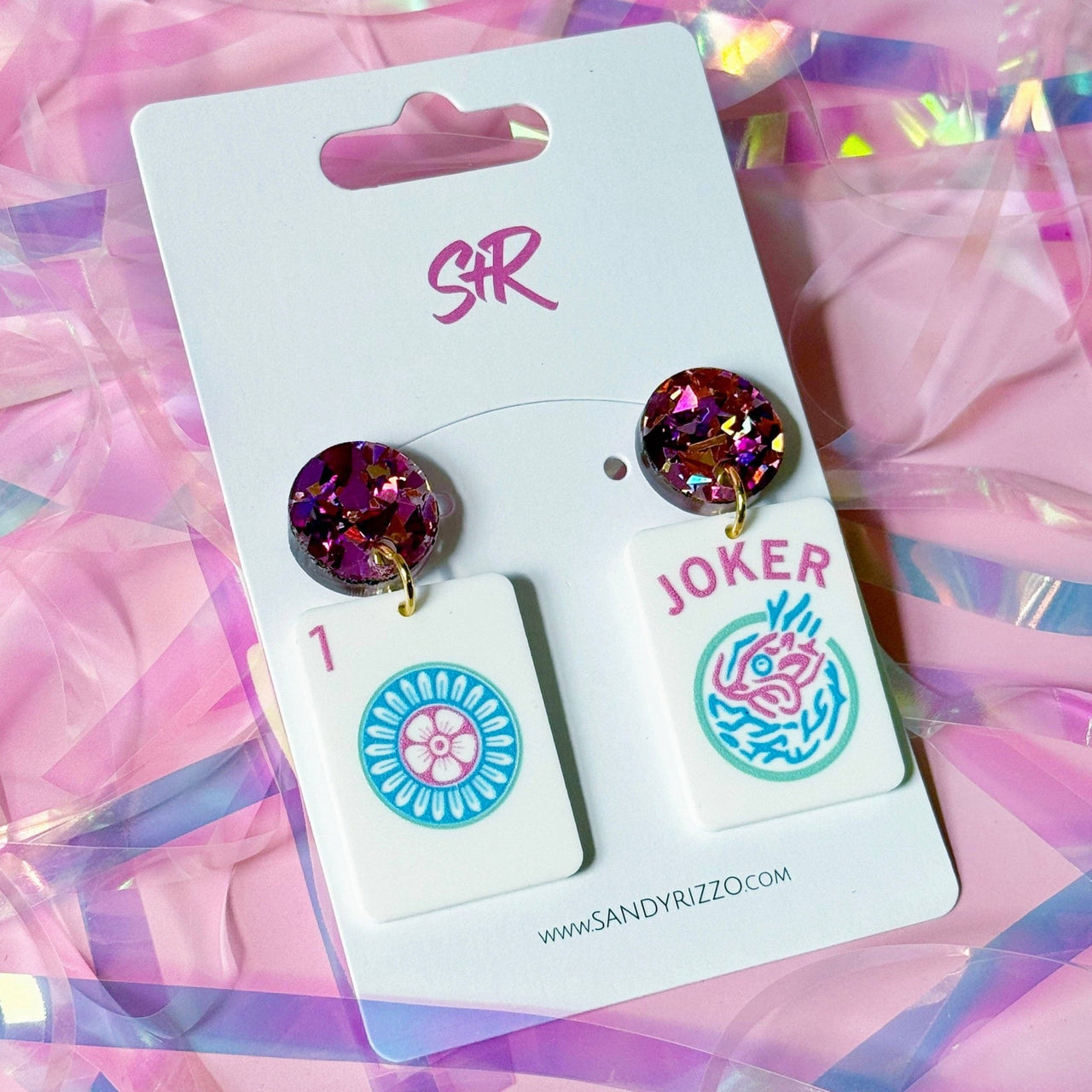 Sandy + Rizzo - Party Mahjong Dangle Earrings - ModernTribe