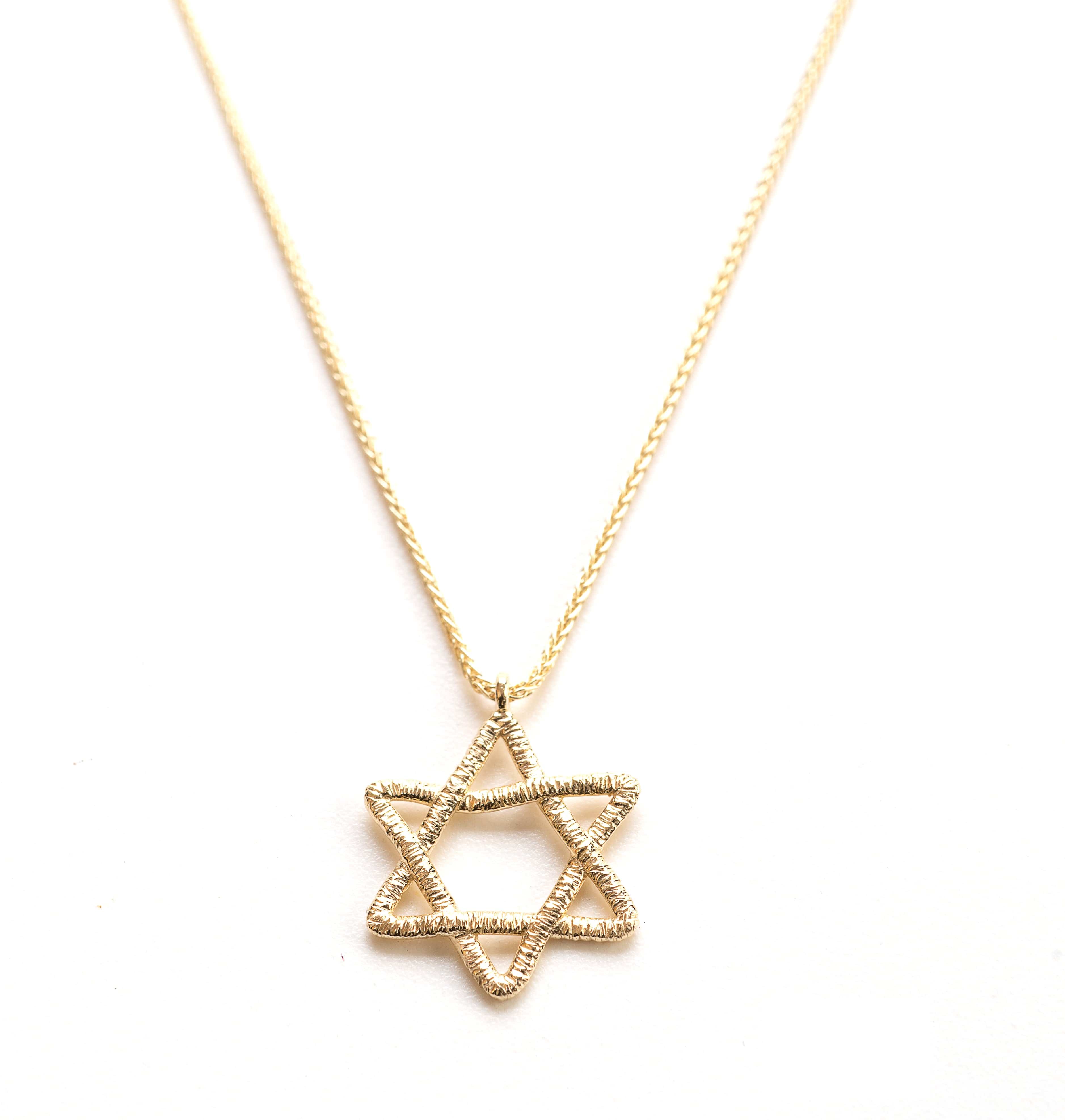 14k Gold Star of David Necklace by Israel Museum