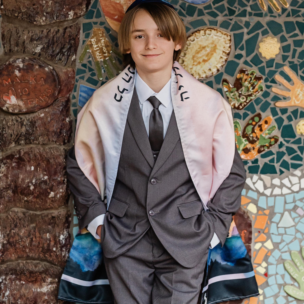 Anna Abramzon Studio - Mountain Landscape Wearable Art Jewish Tallit - ModernTribe
