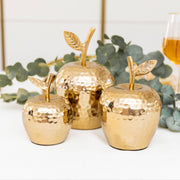 AULICA Decorations Golden Decorative Apple 9x9x12cm