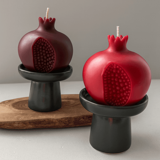 Handmade Pomegranate Candle - Burgundy or Red