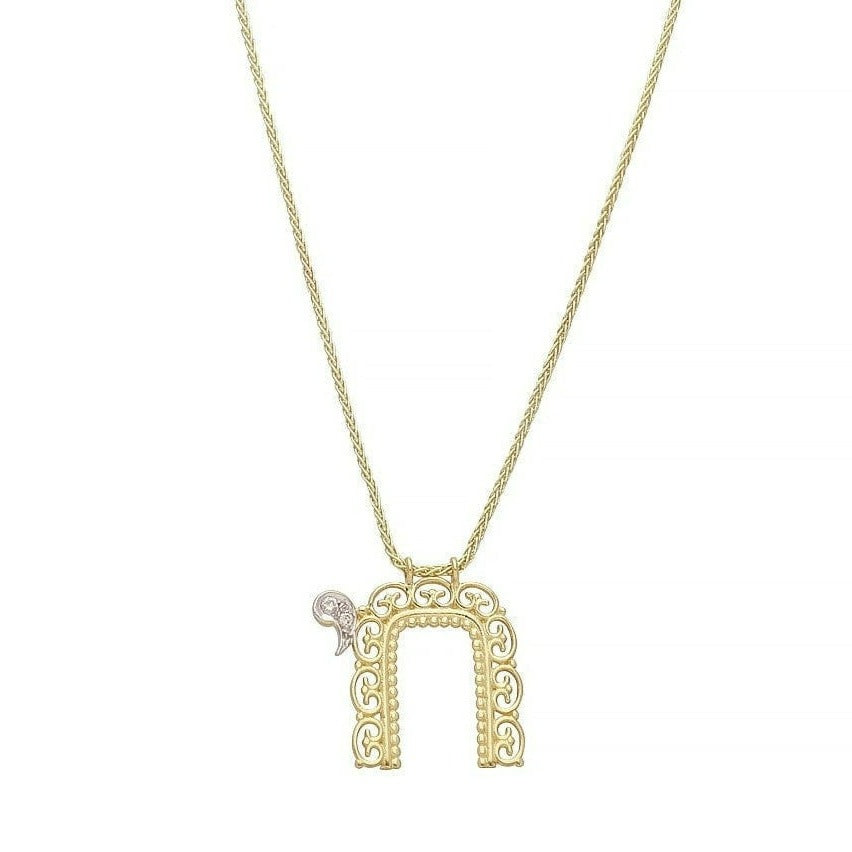 Israel Museum Necklaces Diamond Chai Necklace - (14K Gold)
