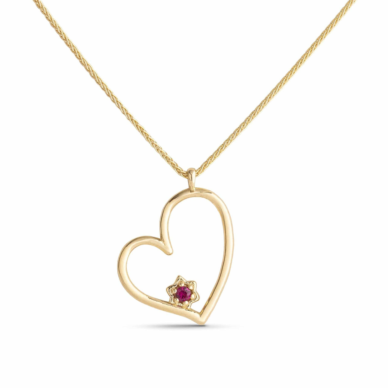 Israel Museum - Heart and Star of David Necklace with Ruby by Israel Museum - 14k Gold - ModernTribe