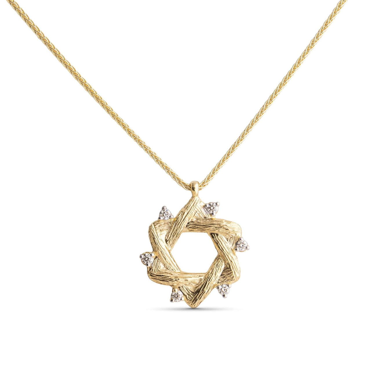 Israel Museum - Diamond Star of David Swirl Necklace by Israel Museum - 14k Gold - ModernTribe