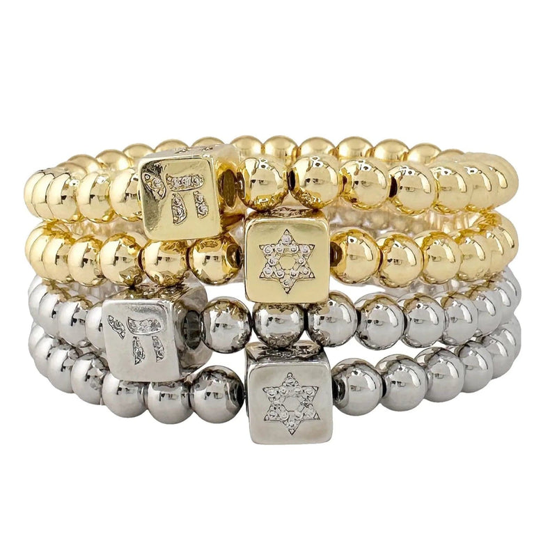 Love, Lisa - Silver or Gold Emily Luxe Bracelet - Star of David or Chai - ModernTribe