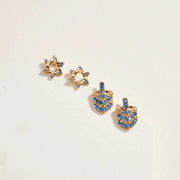 Designature New York - Star of David and Dreidel Stone Earring Set - Silver or Gold - ModernTribe